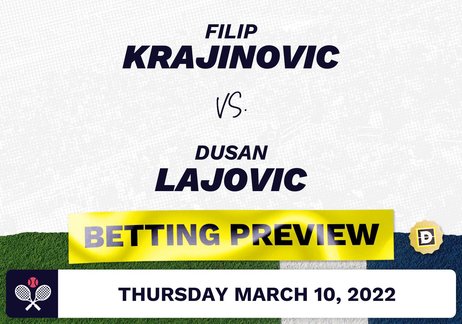 Filip Krajinovic vs. Dusan Lajovic Predictions - Mar 10, 2022