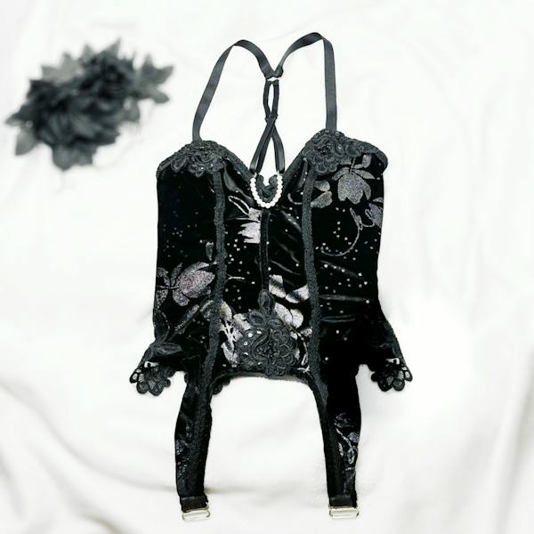 Black Velvet Corset Top