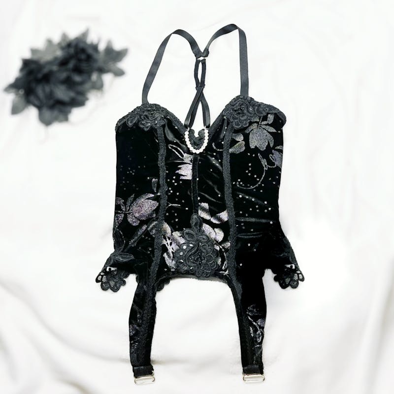 Black Velvet Corset Top