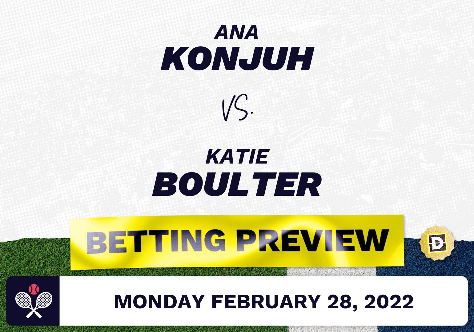 Ana Konjuh vs. Katie Boulter Predictions - Feb 28, 2022