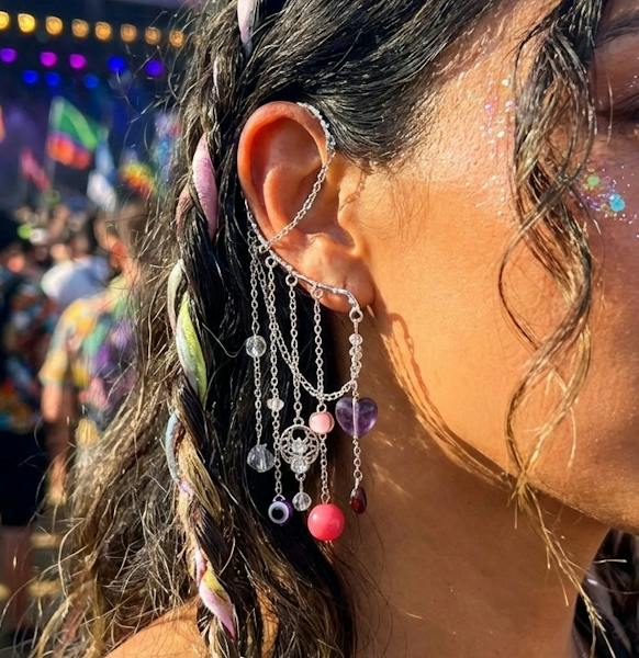 Pink Charms ear cuff