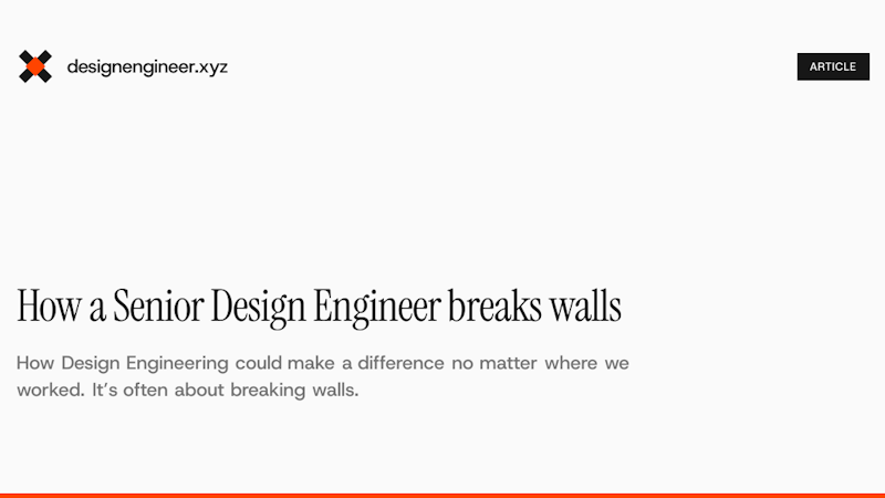 How a Senior Design Engineer breaks walls