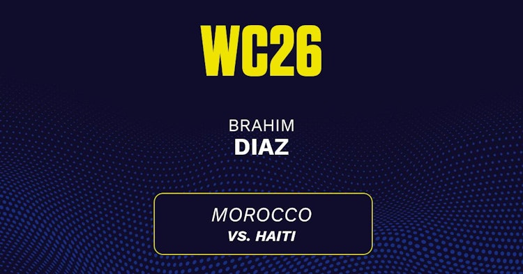 Brahim Diaz projected stats for Wednesday, June 24, 2026.
