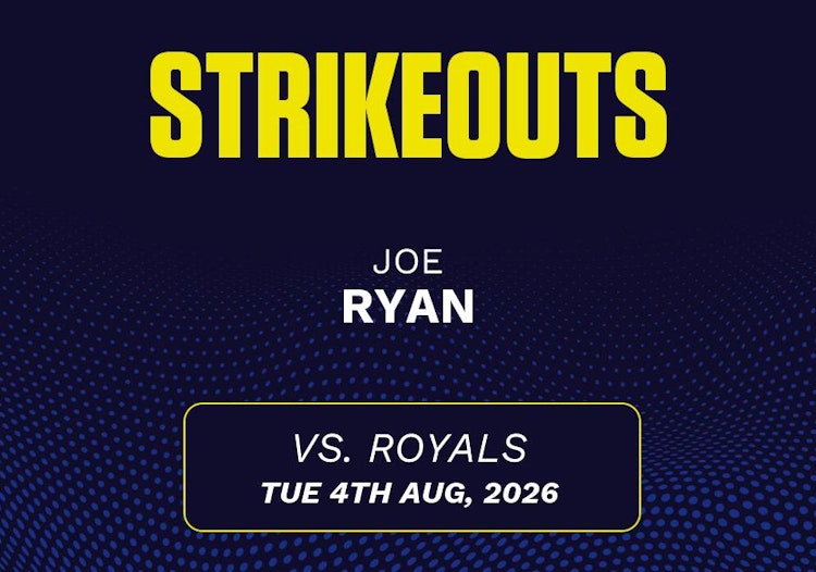 Joe Ryan projected stats for Tuesday, August 4, 2026.