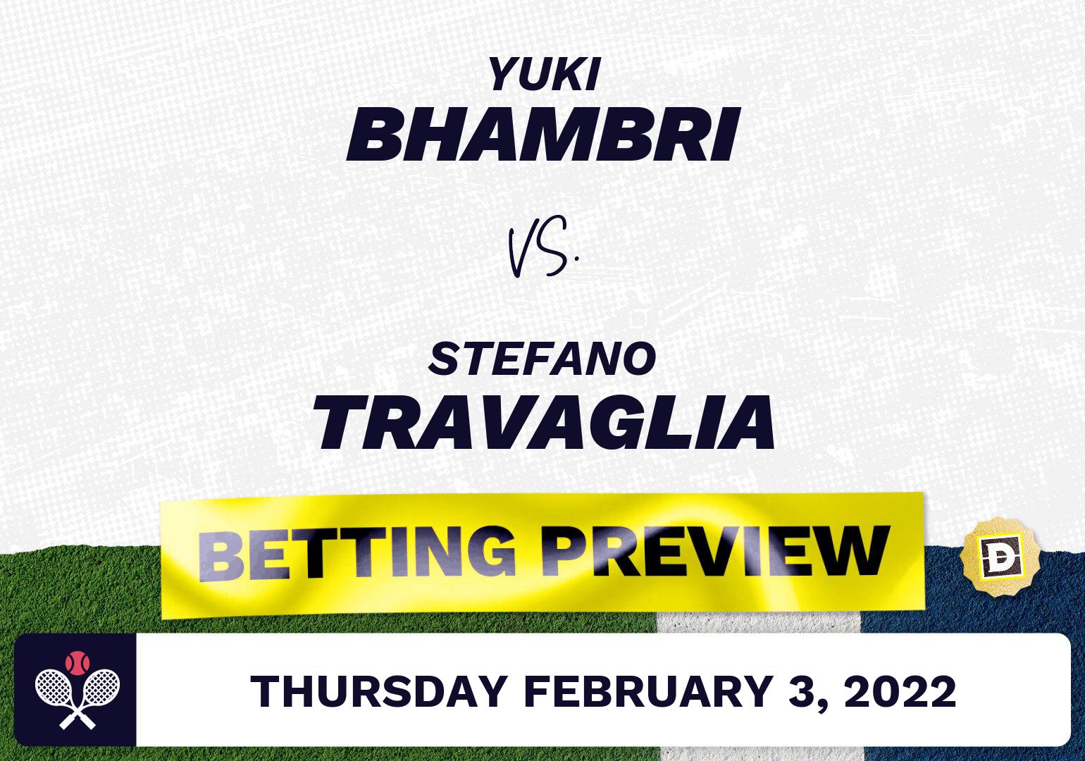 Yuki Bhambri vs. Stefano Travaglia Predictions - Feb 3, 2022