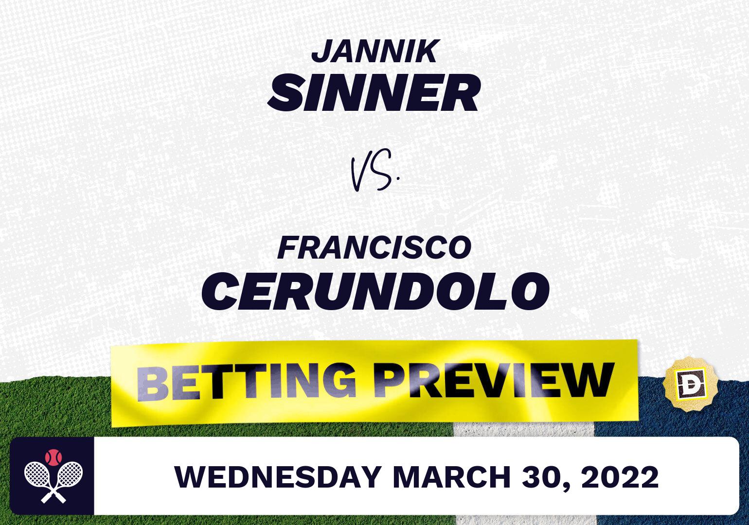Jannik Sinner vs. Francisco Cerundolo Predictions - Mar 30, 2022