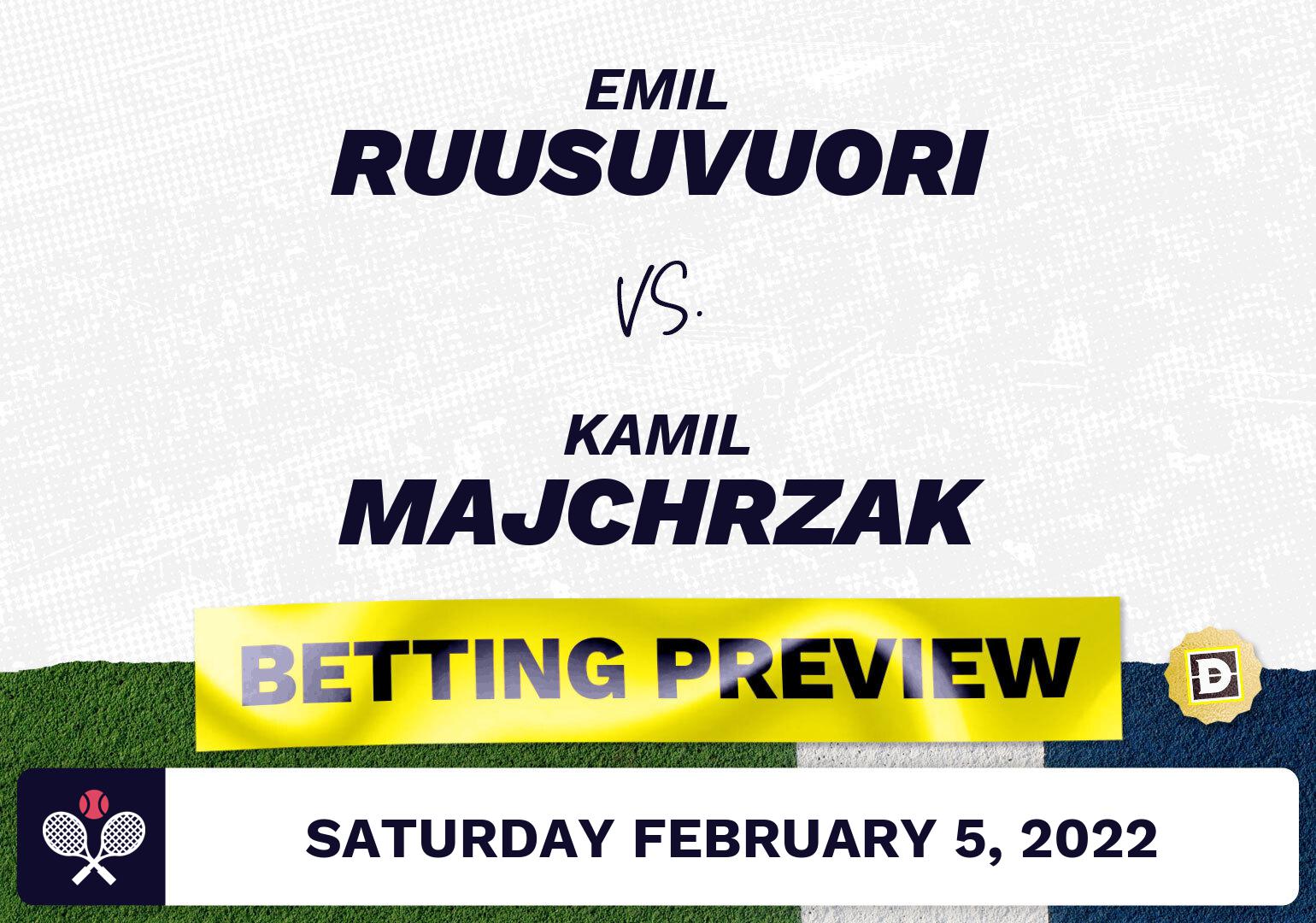 Emil Ruusuvuori vs. Kamil Majchrzak Predictions - Feb 5, 2022