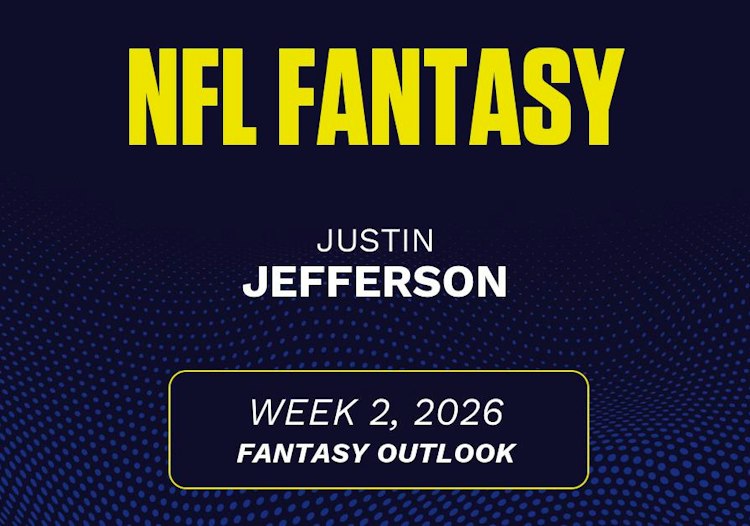 Justin Jefferson projected stats Week 2, 2026.