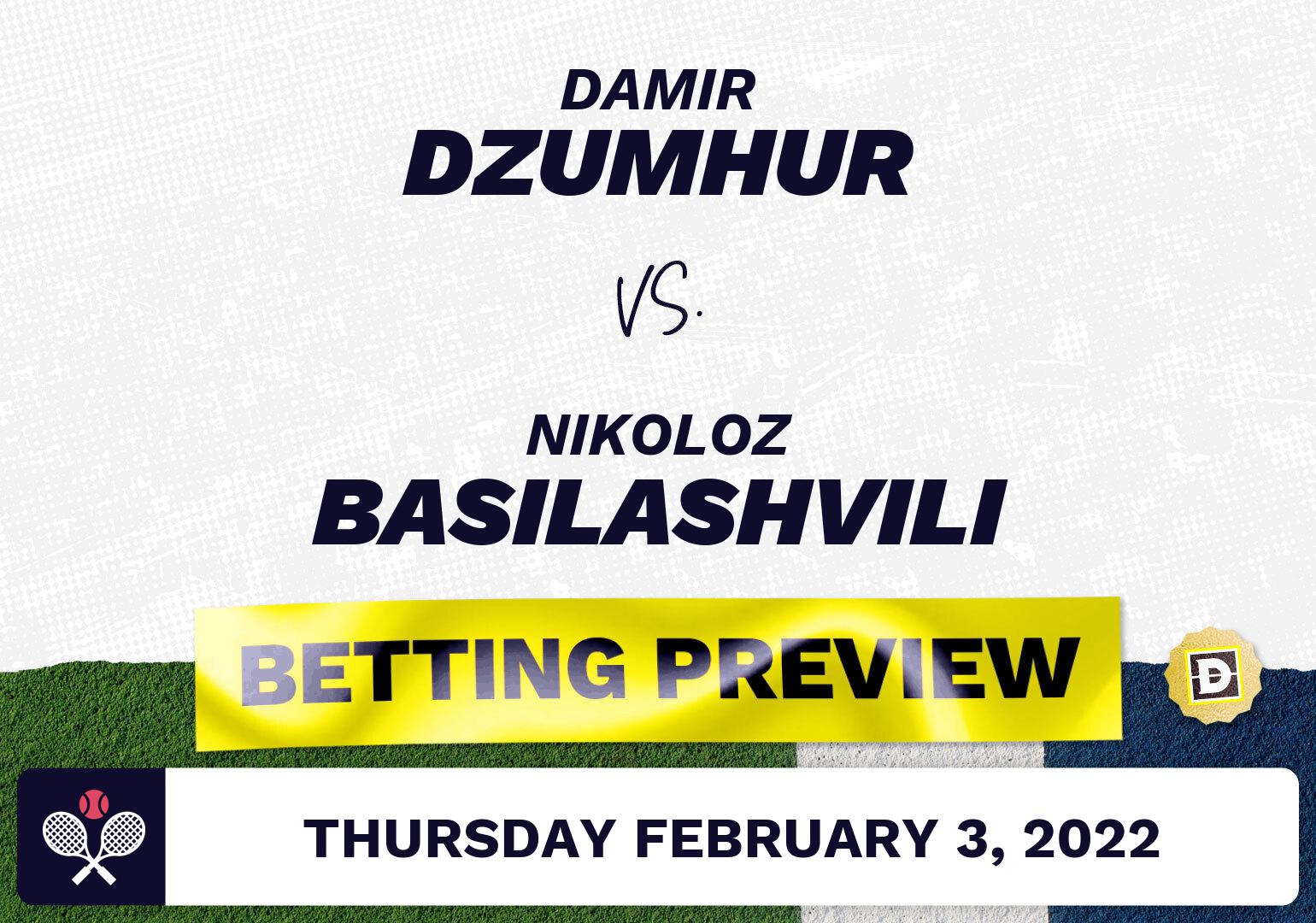 Damir Dzumhur vs. Nikoloz Basilashvili Predictions - Feb 3, 2022