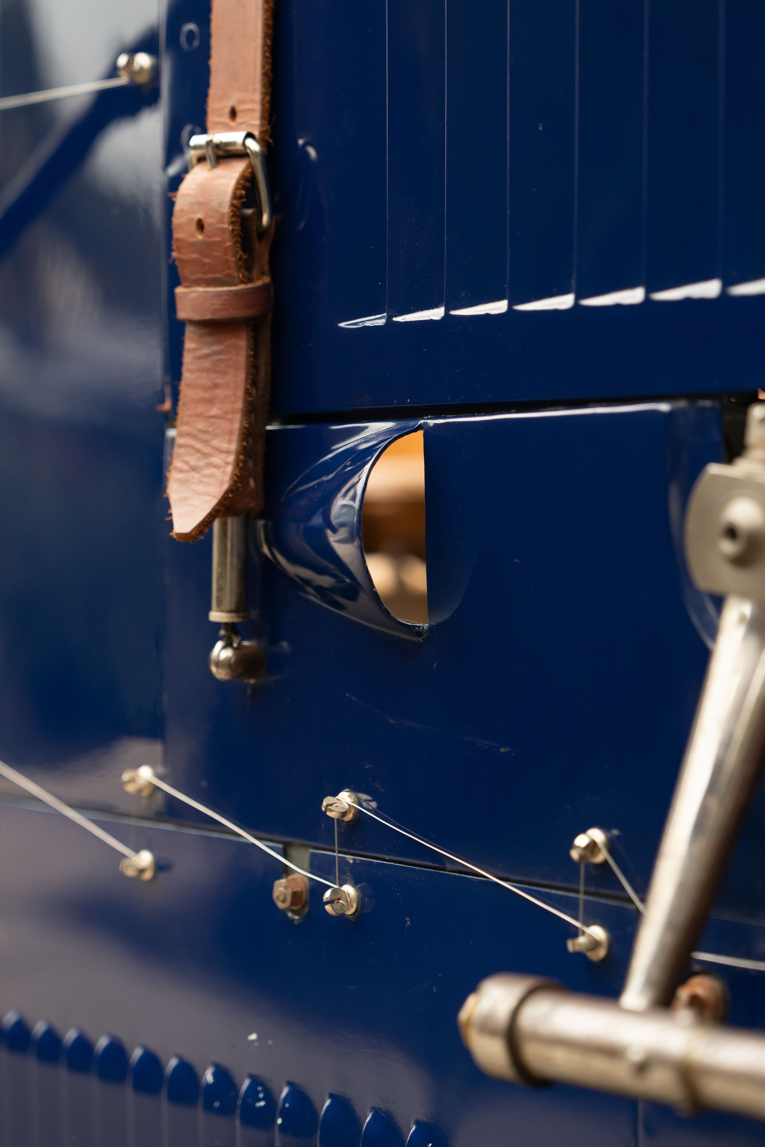 Pur Sang Bugatti Type 35 in Blue over Brown shot in Austin, TX.