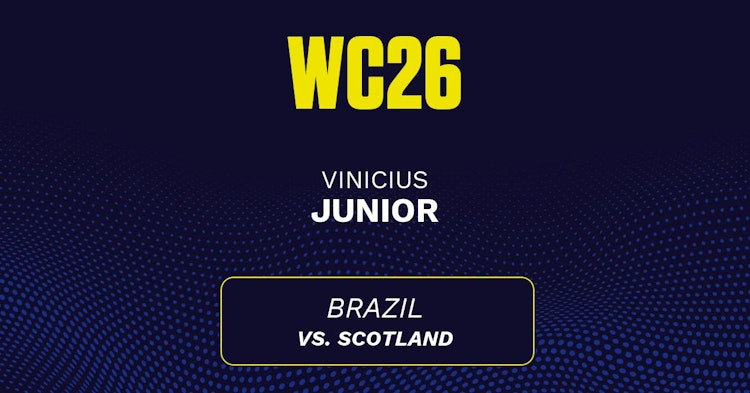Vinicius Junior projected stats for Wednesday, June 24, 2026.
