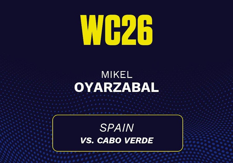 Mikel Oyarzabal projected stats for Monday, June 15, 2026.