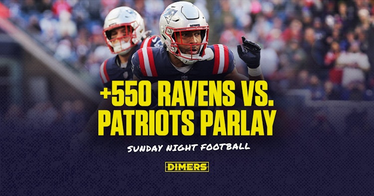 NFL Parlay bet for Week 16 Sunday Night Football featuring the Patriots and Ravens.