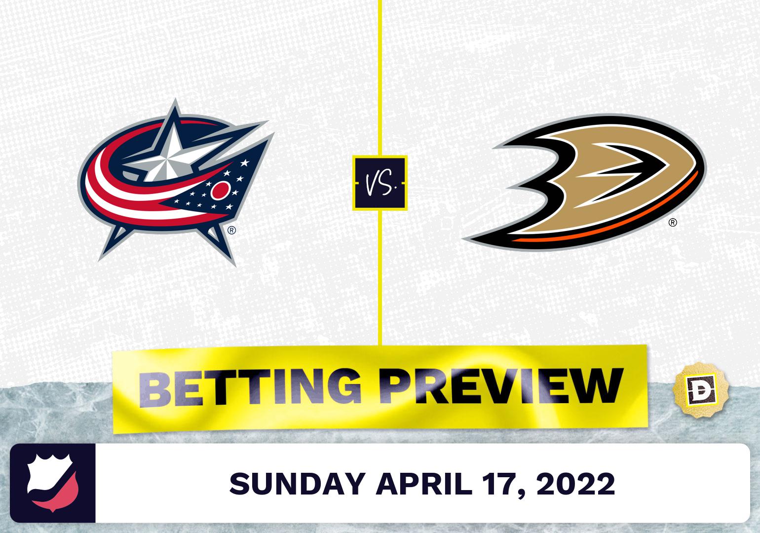Blue Jackets vs. Ducks Prediction and Odds - Apr 17, 2022