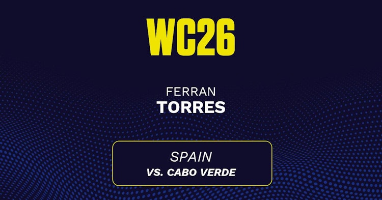 Ferran Torres projected stats for Monday, June 15, 2026.