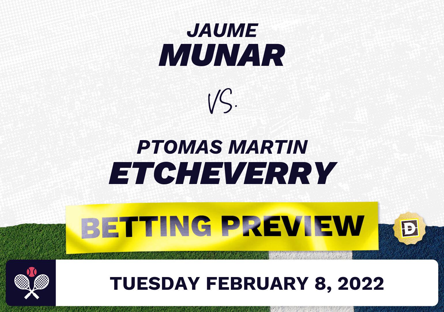 Jaume Munar vs. Tomas Martin Etcheverry Predictions - Feb 8, 2022