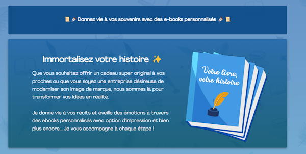 Démonstration du projet web pour une copywriter.