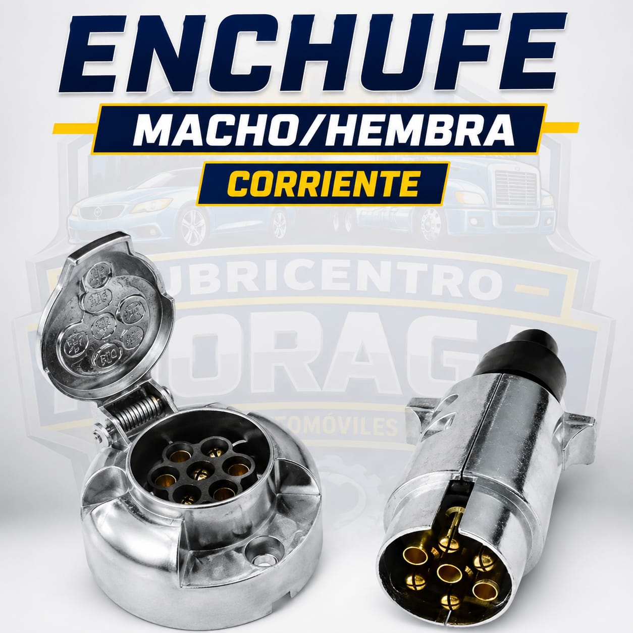 ENCHUFE MACHO Y HEMBRA 7 SAL EUROPEO  CORRIENTE   