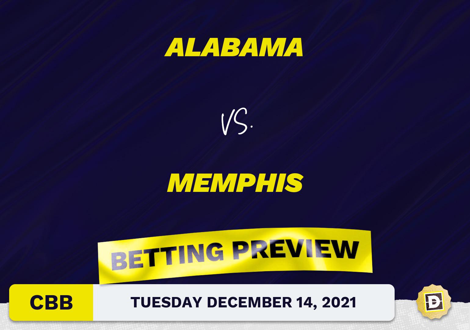 Alabama vs. Memphis CBB Predictions and Odds - Dec 14, 2021