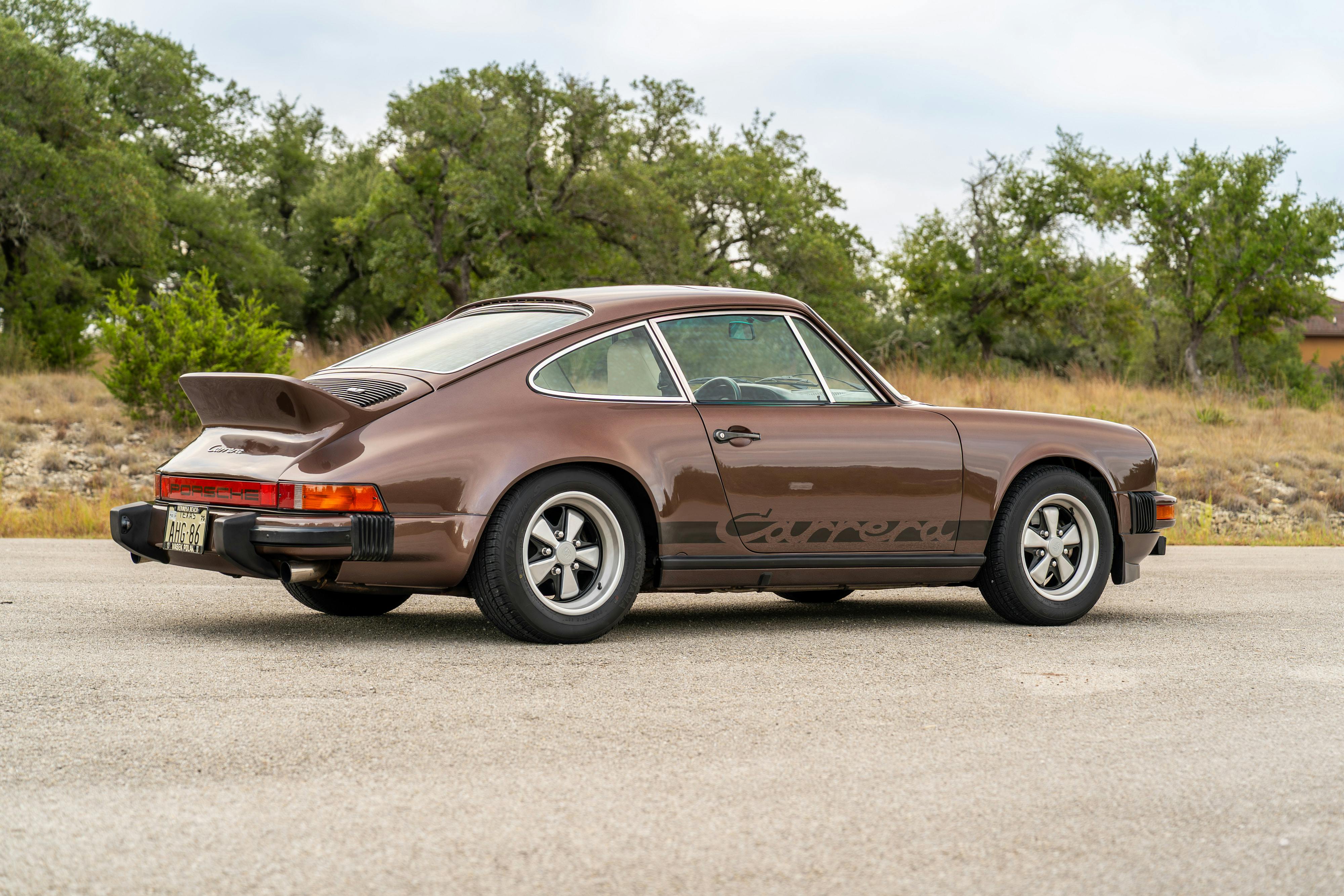 1975 Porsche 911 Carrera 2.7 in Copper Brown Metallic with beige interior for auction on Bring a Trailer.