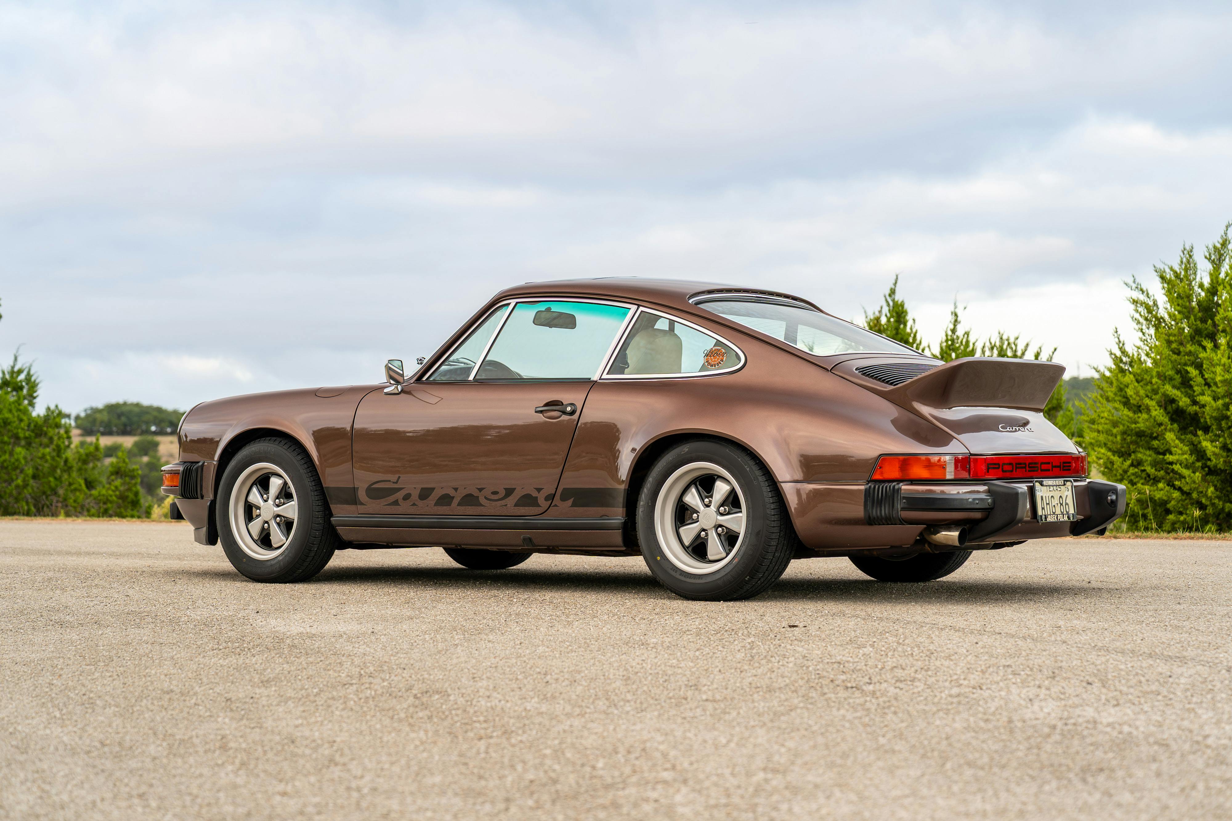 1975 Porsche 911 Carrera 2.7 in Copper Brown Metallic with beige interior for auction on Bring a Trailer.