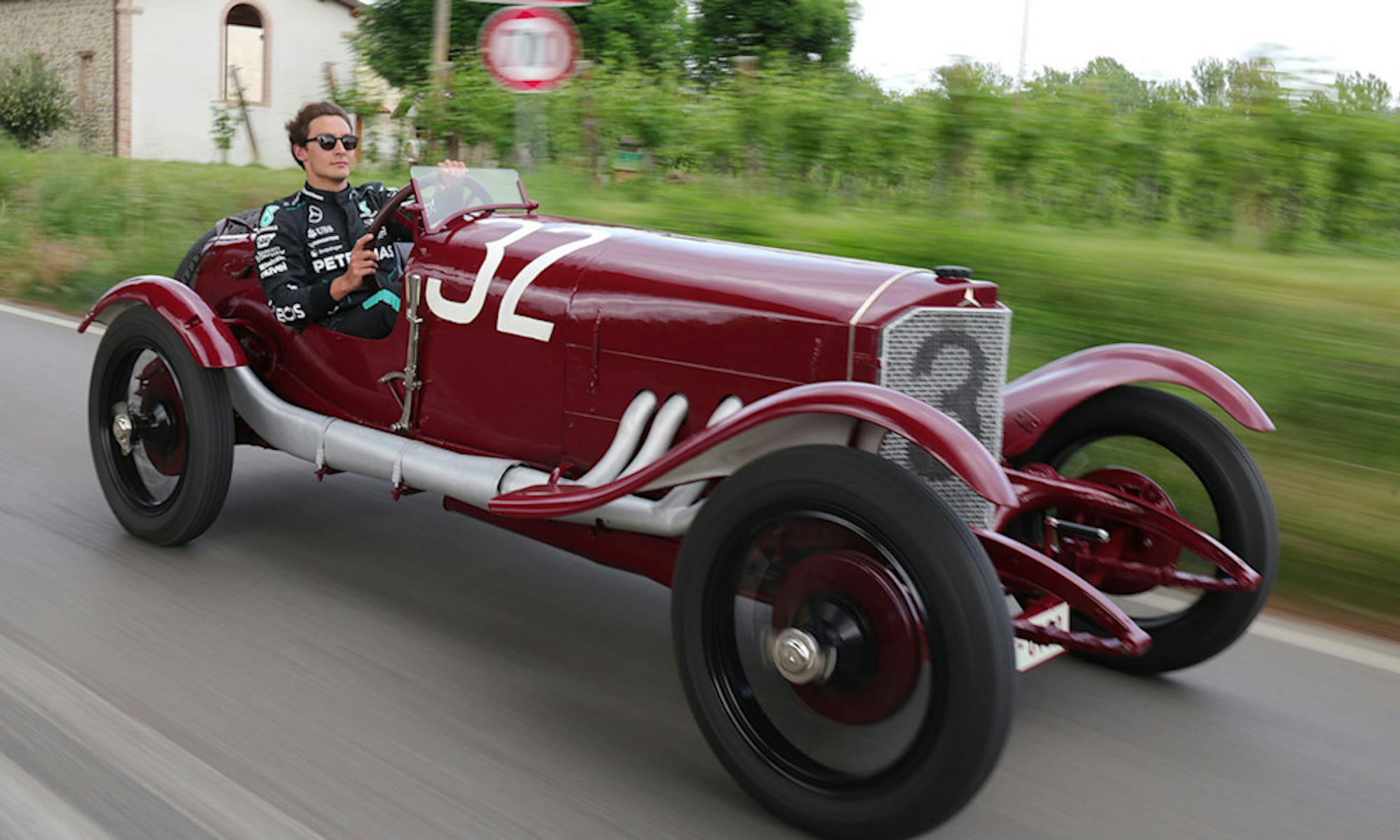 George Honoured To Drive Historic Mercedes and Collect Bandini Award