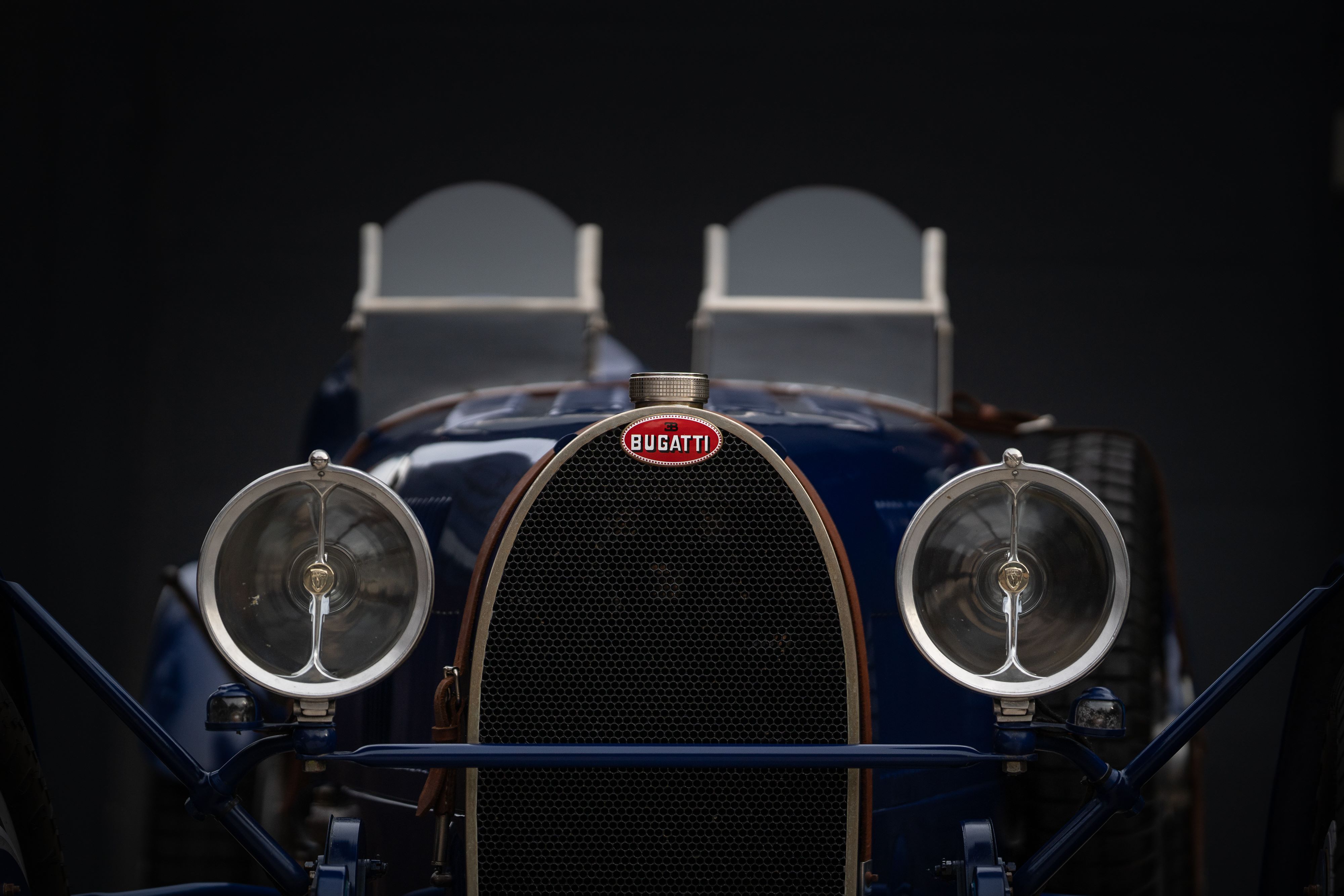 Pur Sang Bugatti Type 35 in Blue over Brown shot in Austin, TX.