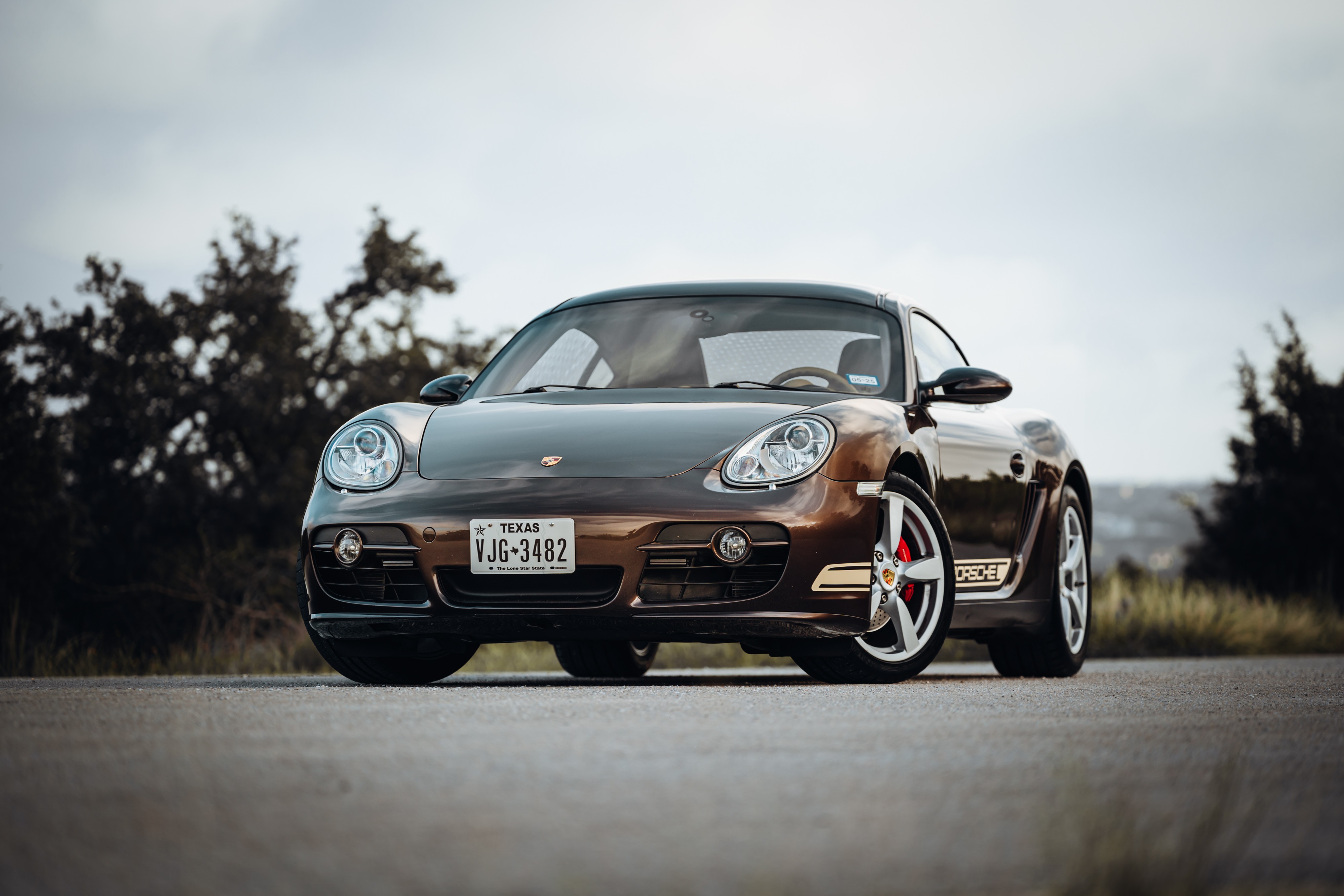 2008 Porsche Cayman S in Macadamia Metallic on Brown.