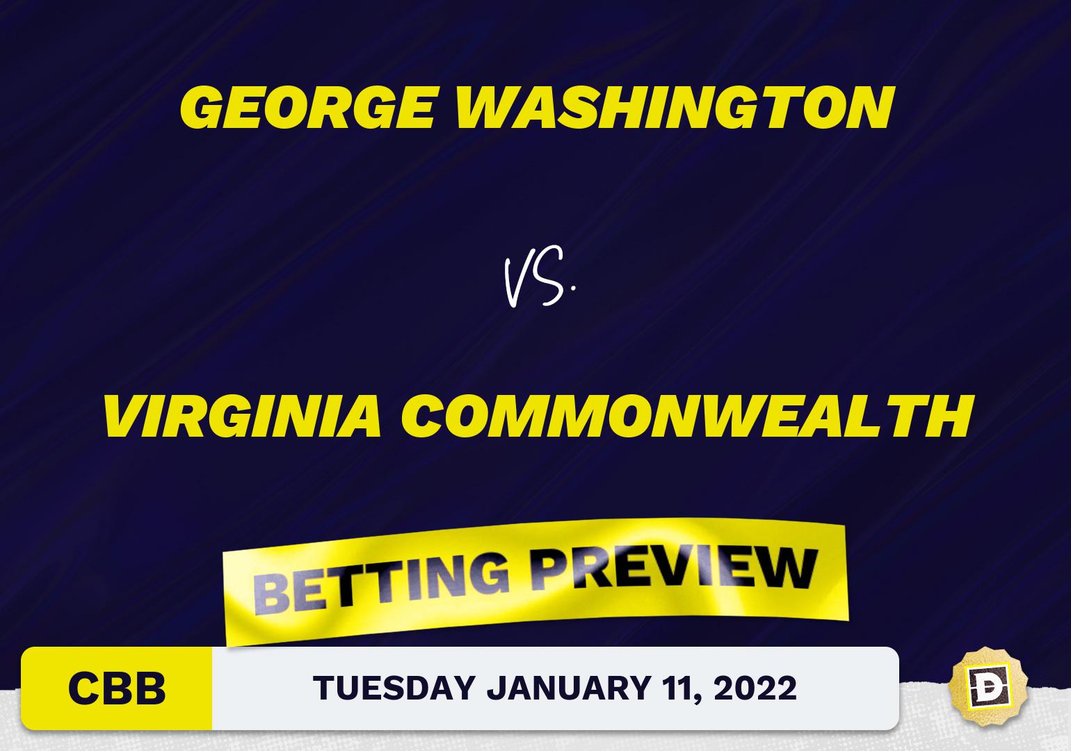 George Washington vs. Virginia Commonwealth CBB Predictions and Odds - Jan 11, 2022