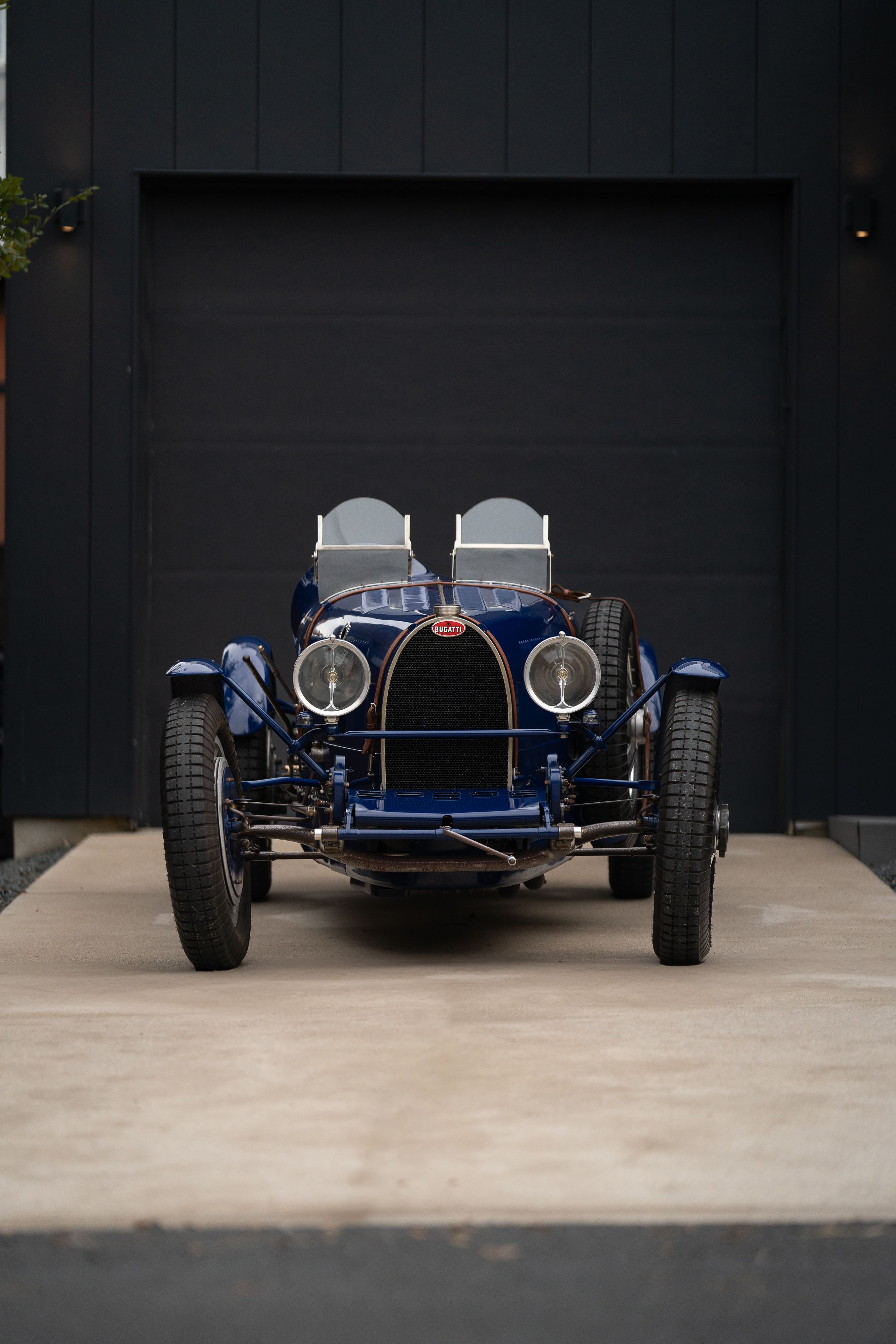 Pur Sang Bugatti Type 35 in Blue over Brown shot in Austin, TX.