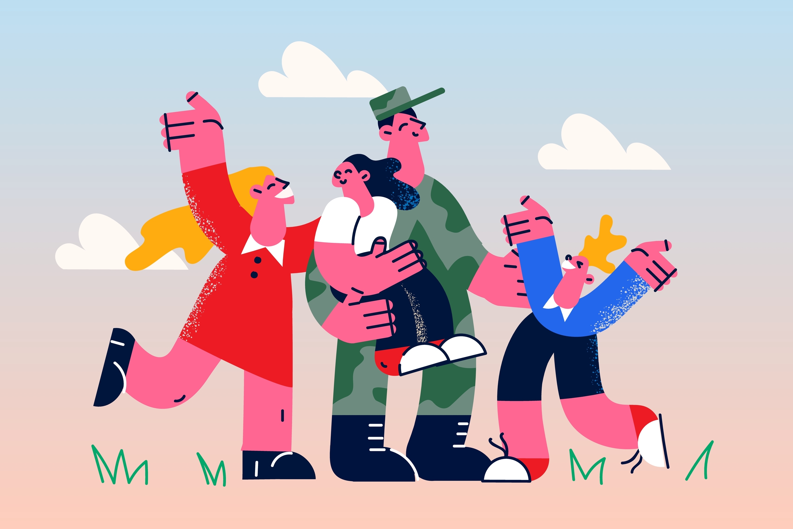 Image of veteran with family
