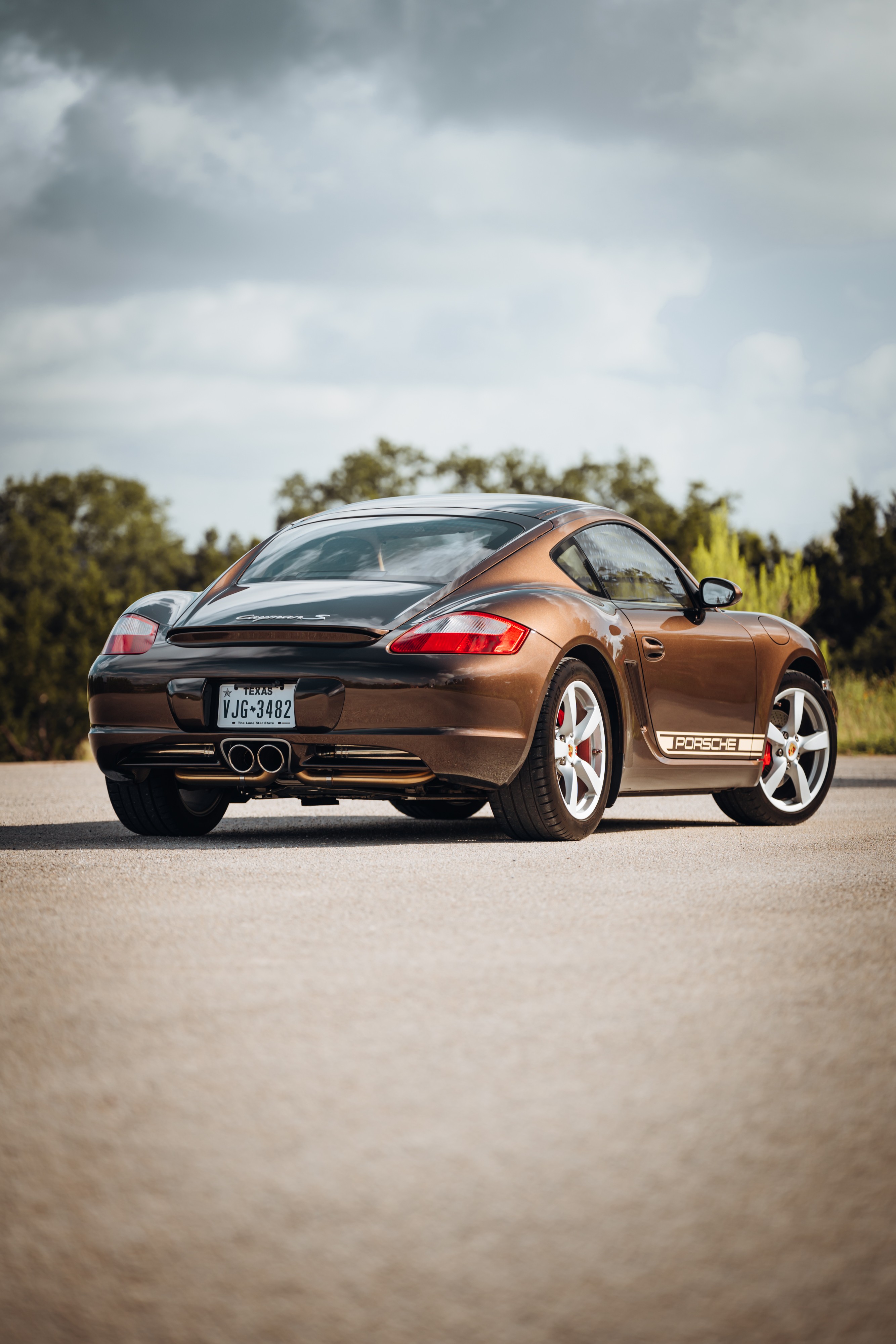 2008 Porsche Cayman S in Macadamia Metallic on Brown.