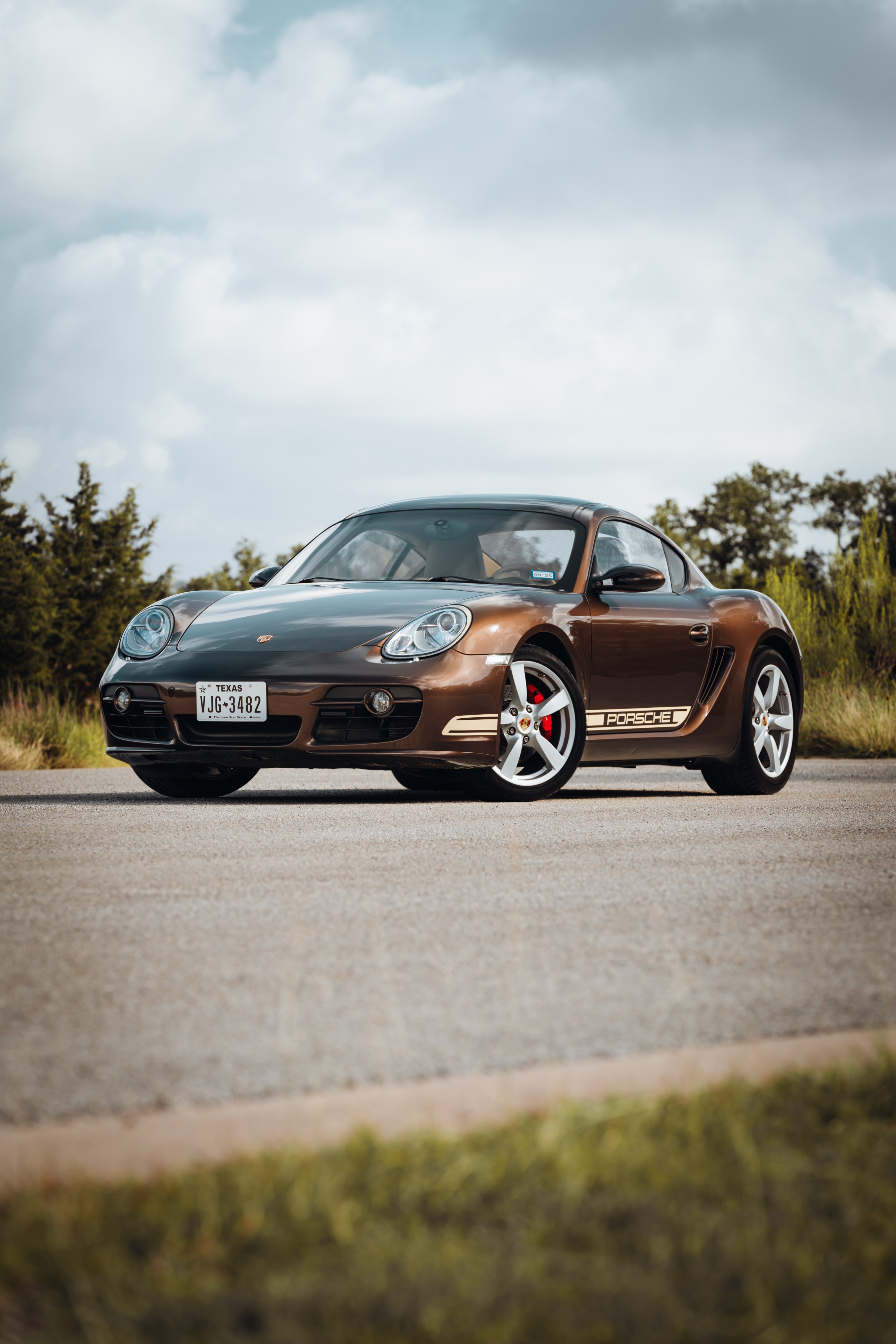 2008 Porsche Cayman S in Macadamia Metallic on Brown.