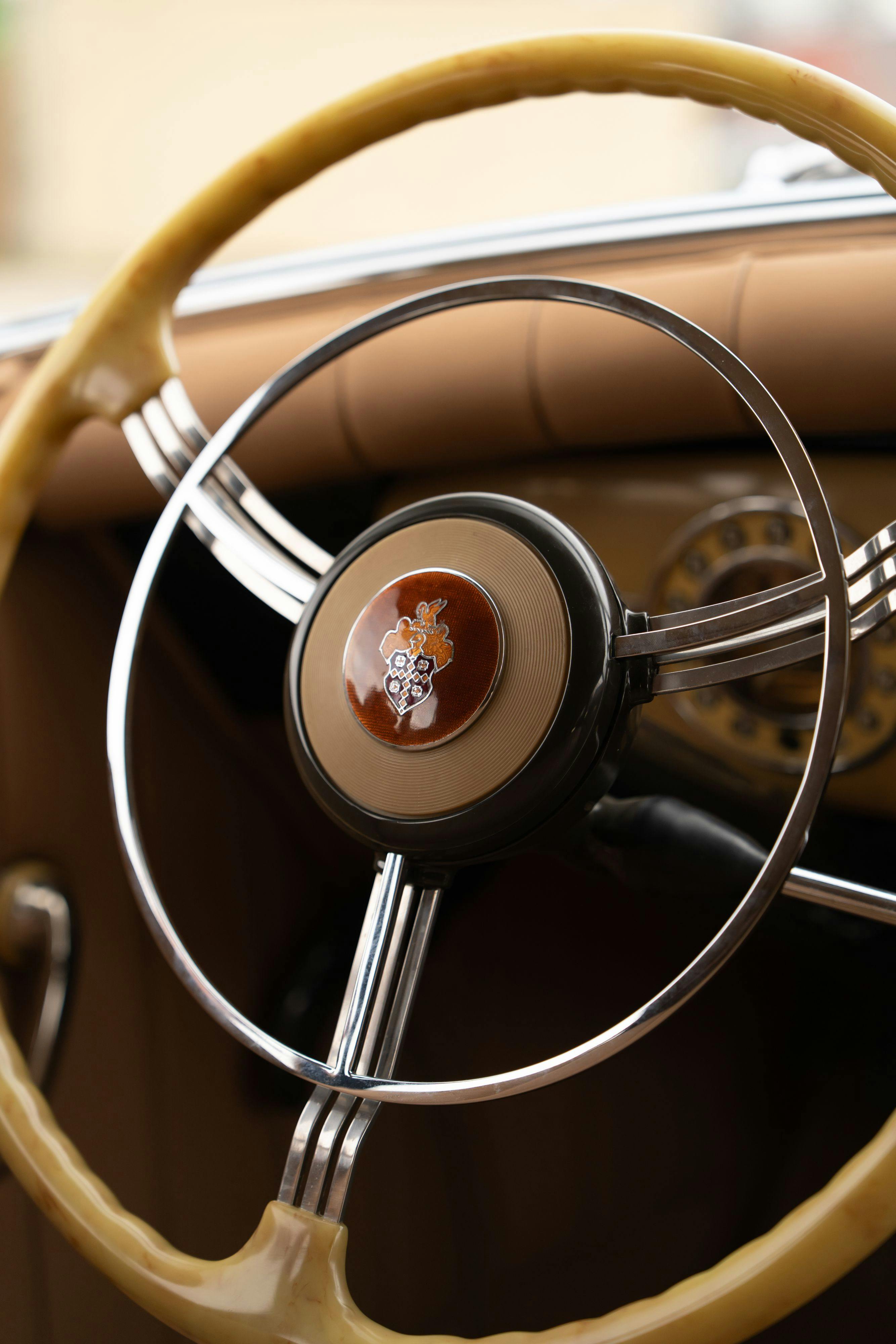 Interior shot of a 1940 Packard Super Eight One-Eighty Convertible Sedan by Darrin in Georgetown, TX.
