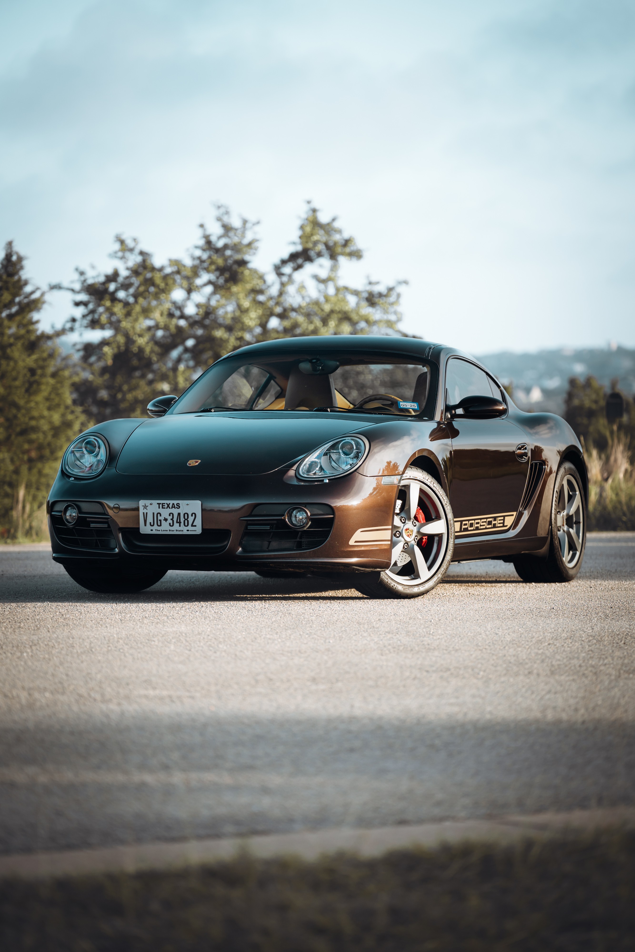 2008 Porsche Cayman S in Macadamia Metallic on Brown.