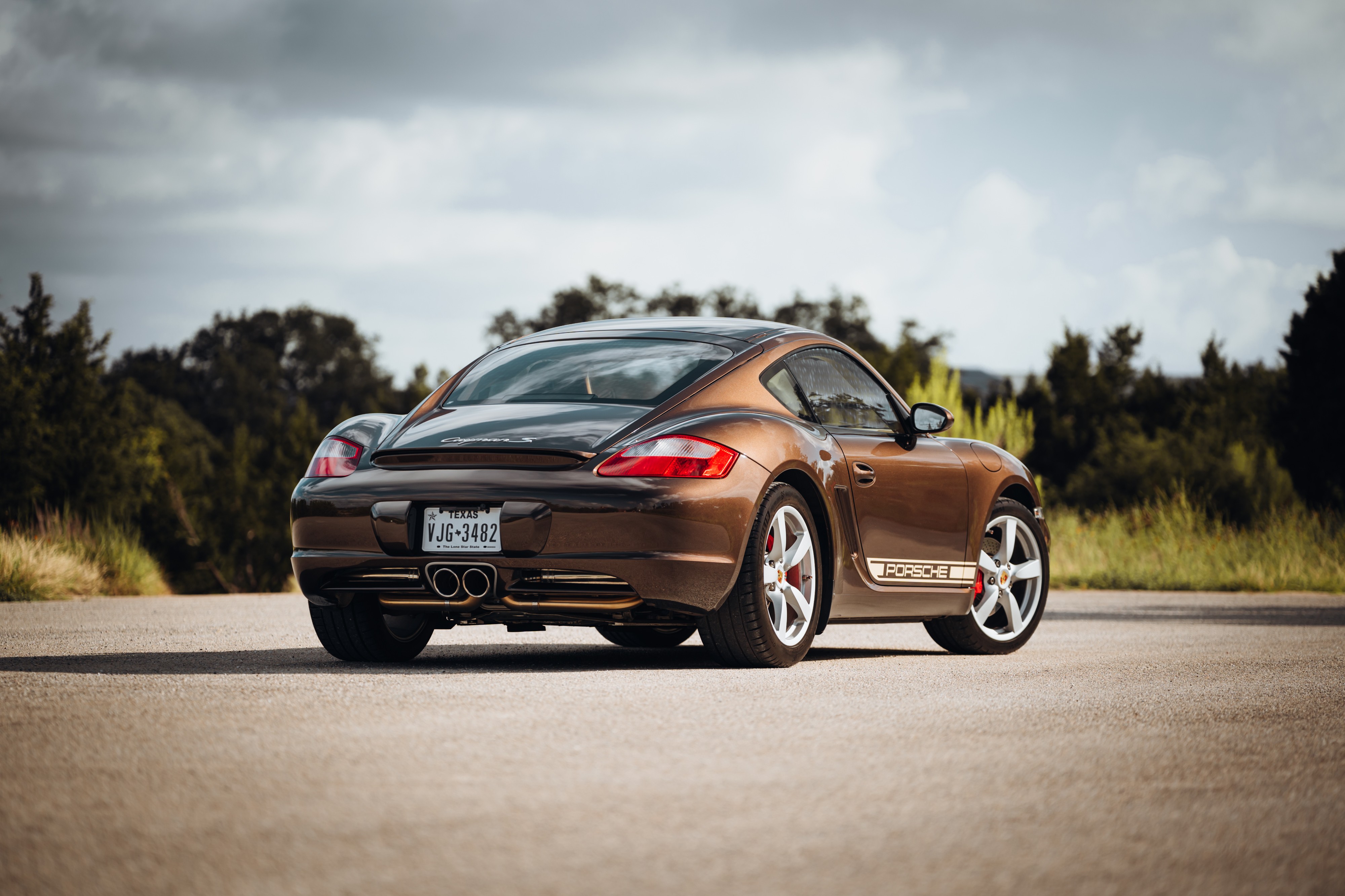 2008 Porsche Cayman S in Macadamia Metallic on Brown.