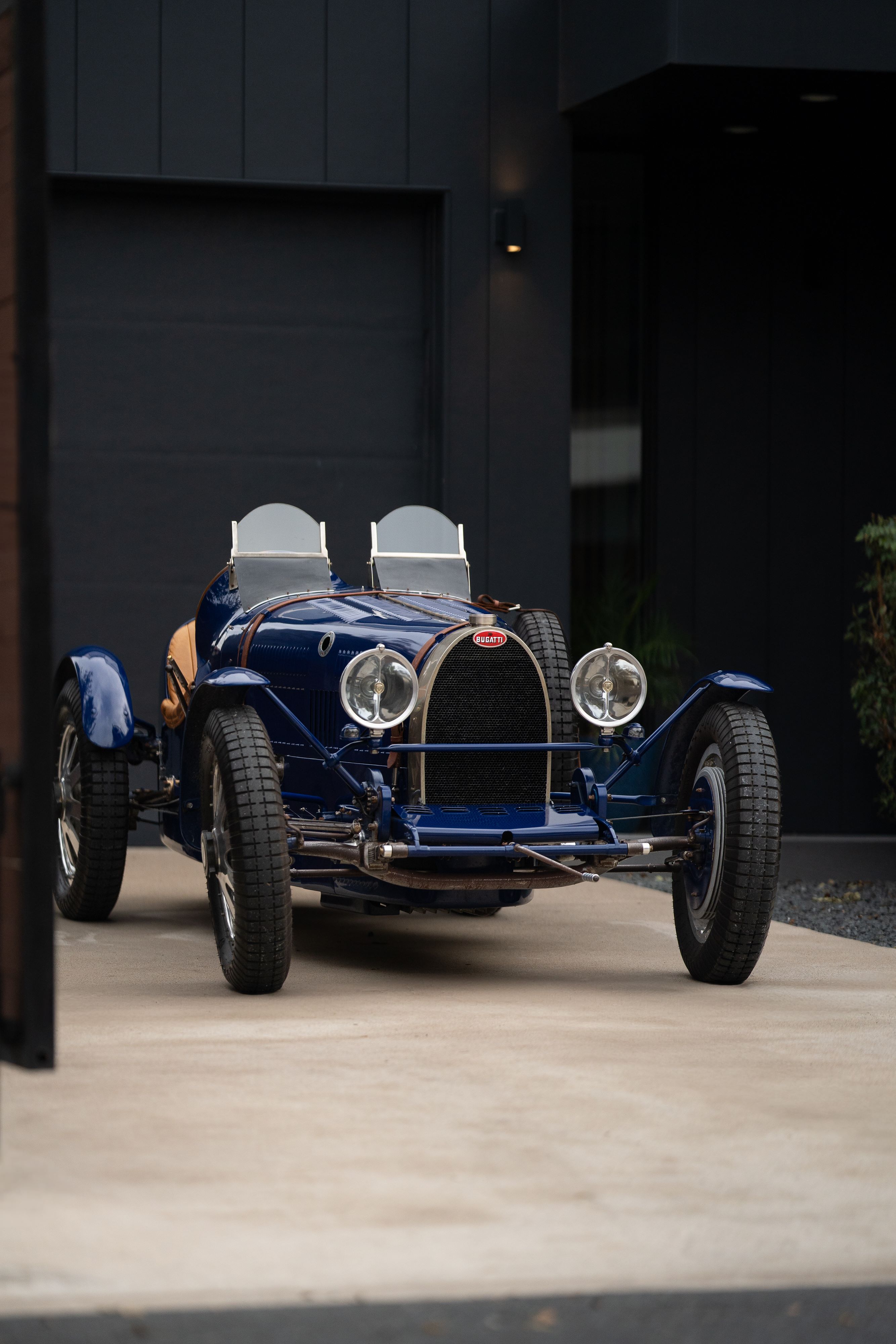 Pur Sang Bugatti Type 35 in Blue over Brown shot in Austin, TX.