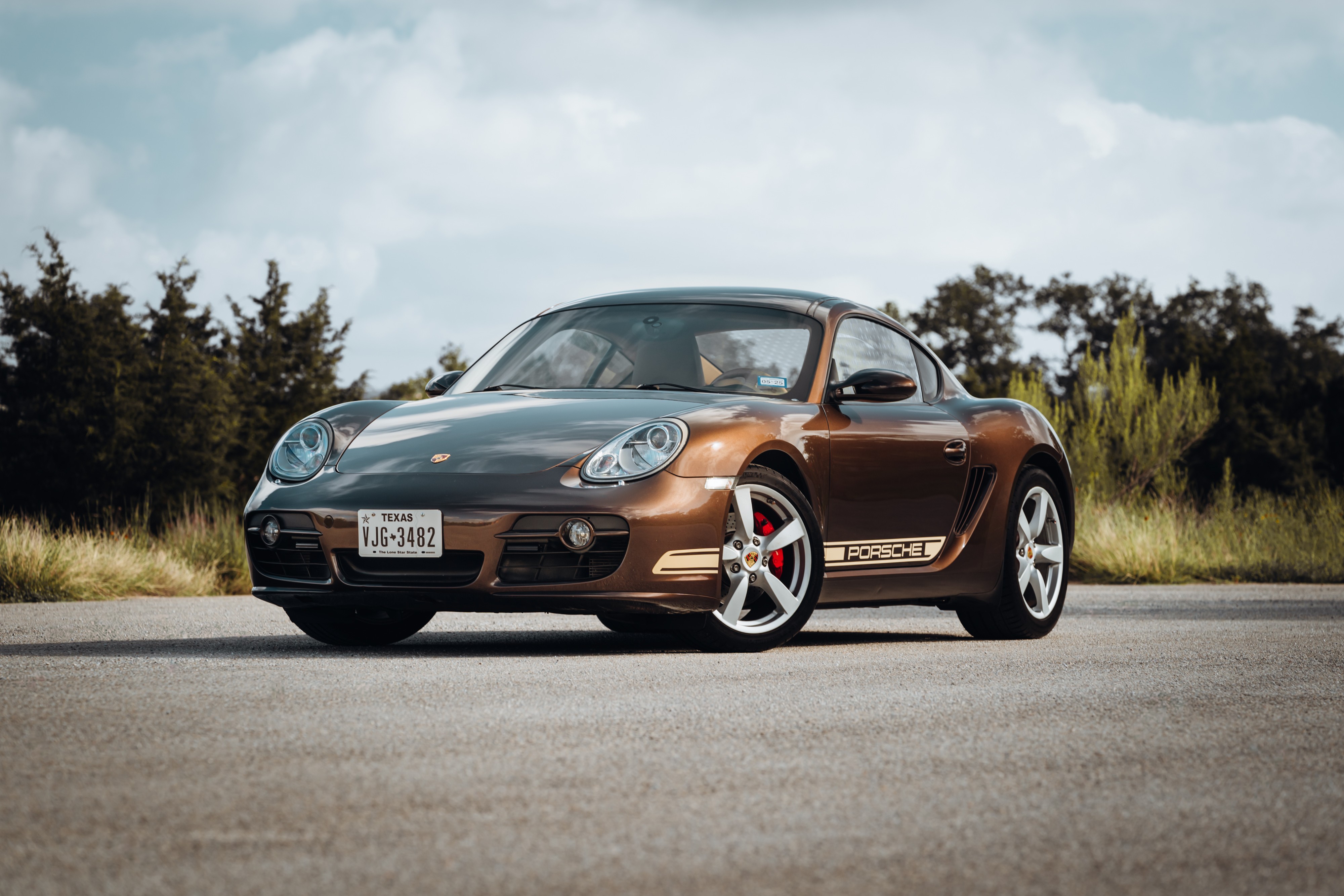 2008 Porsche Cayman S in Macadamia Metallic on Brown.