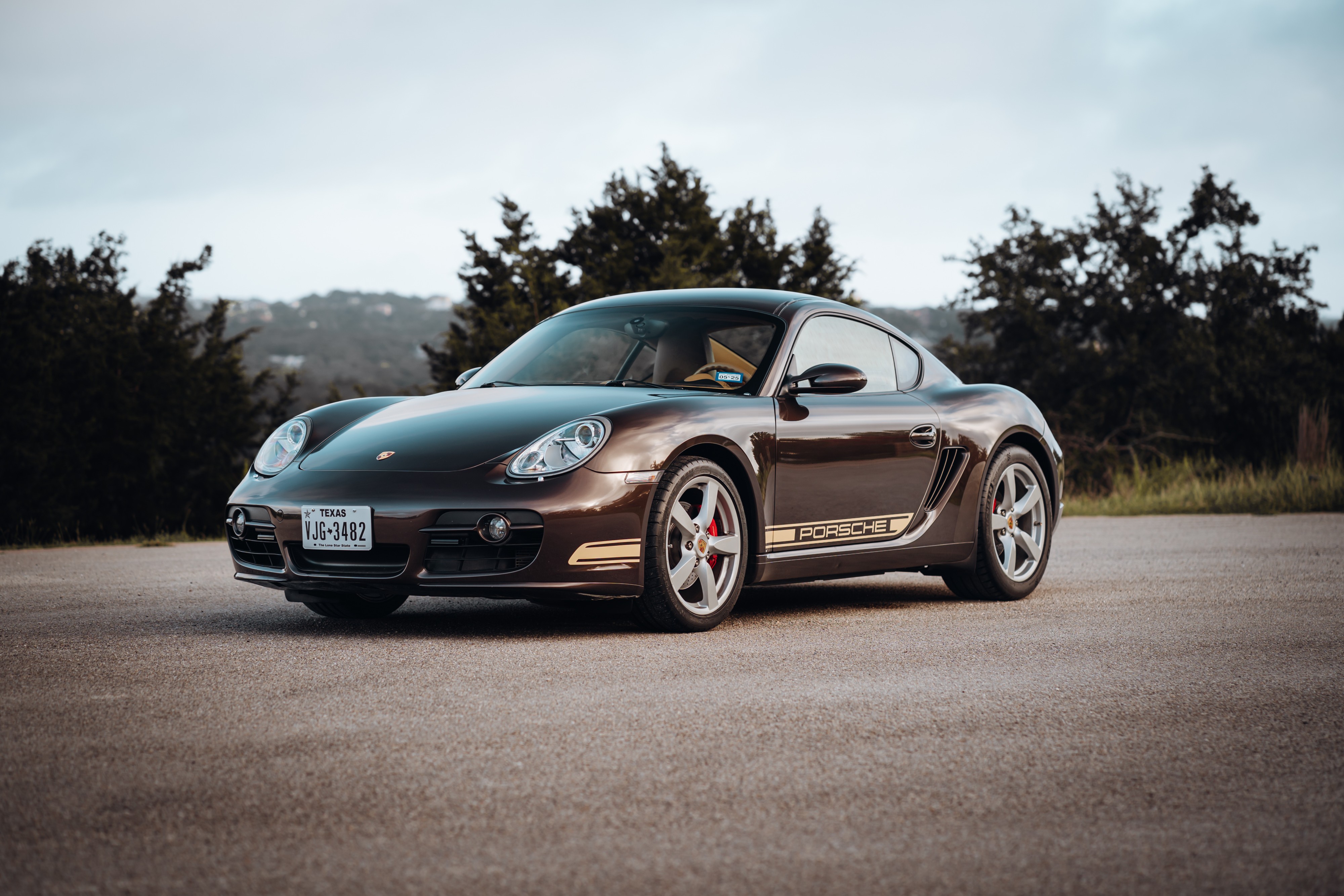 2008 Porsche Cayman S in Macadamia Metallic on Brown.