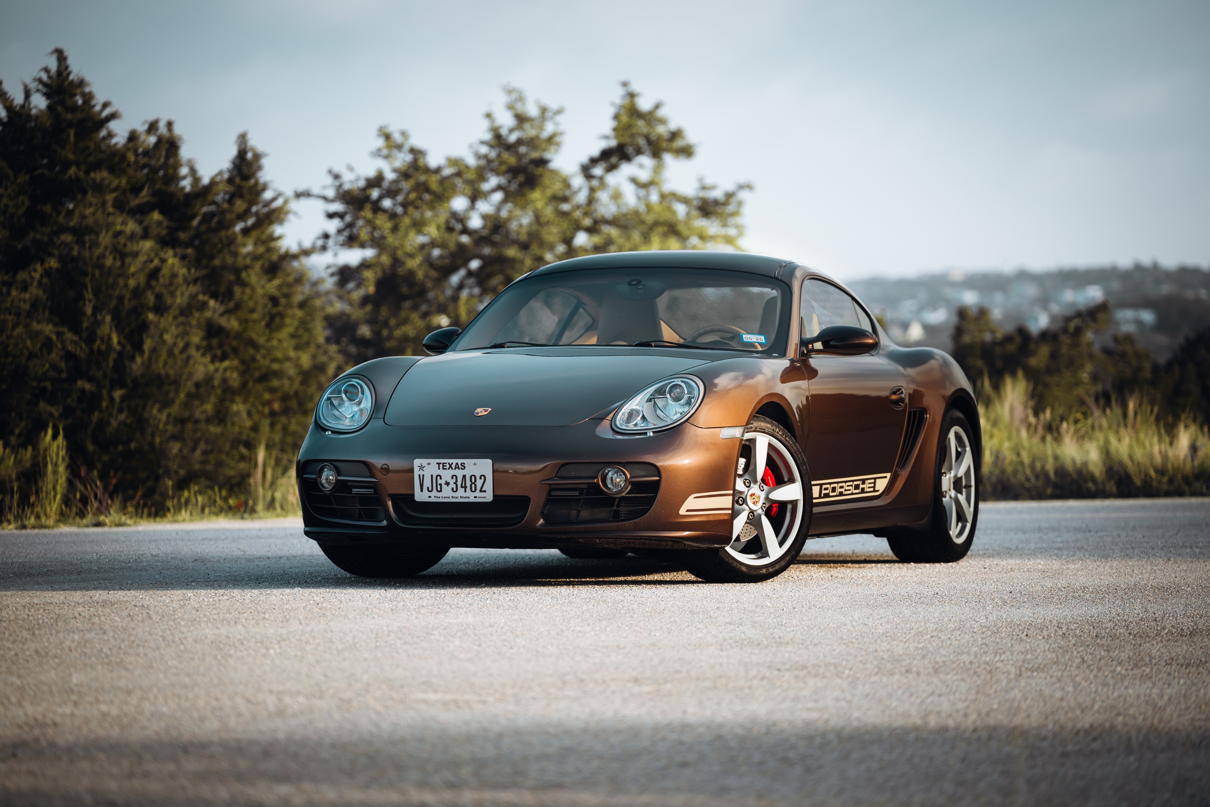 2008 Porsche Cayman S in Macadamia Metallic on Brown.