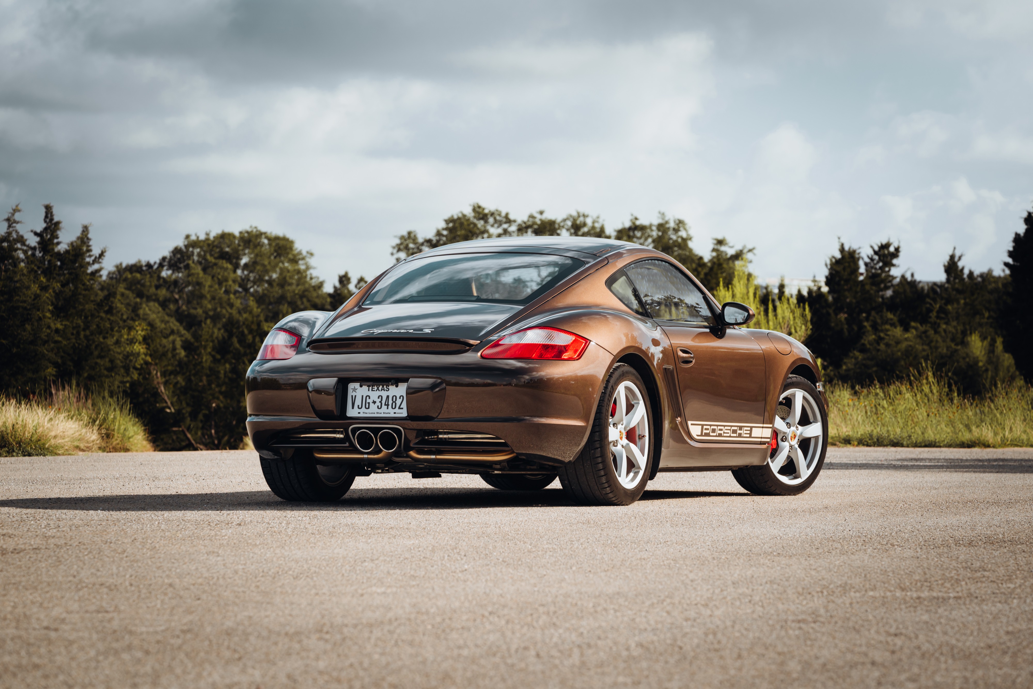 2008 Porsche Cayman S in Macadamia Metallic on Brown.