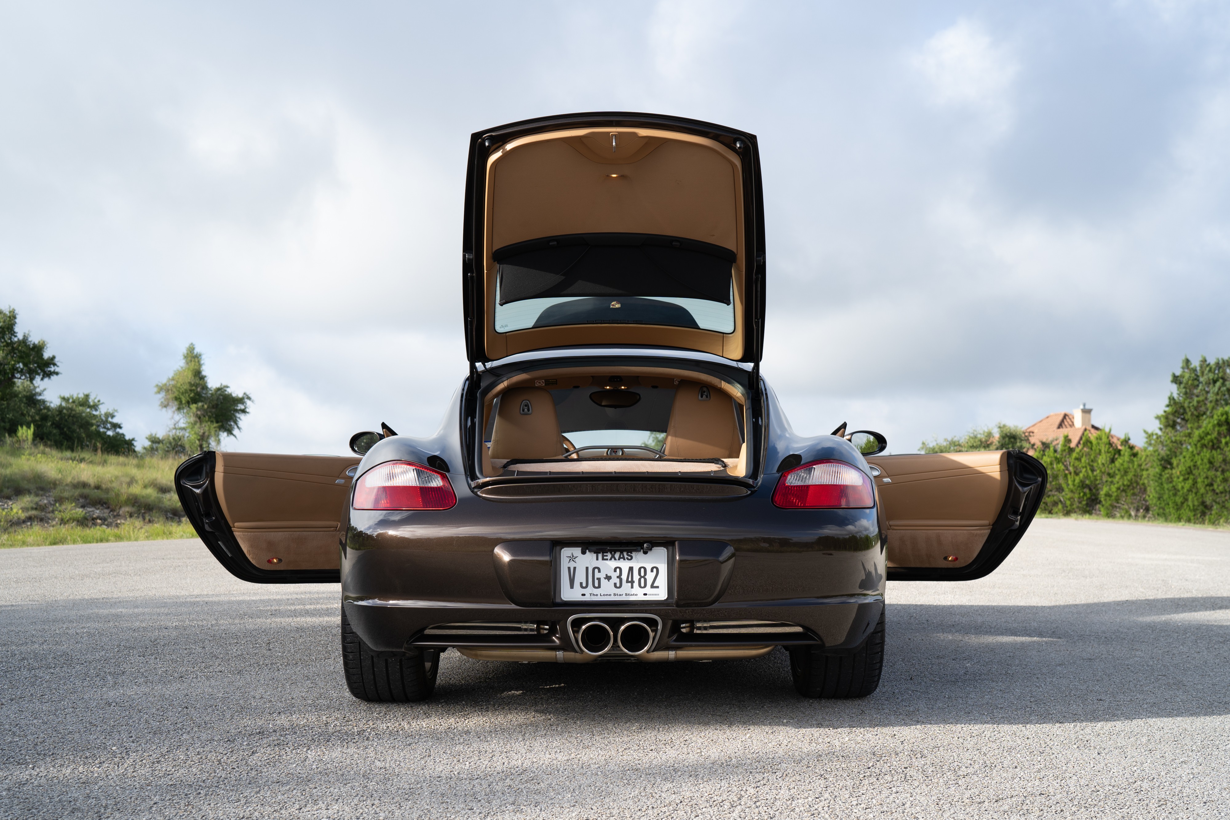 2008 Porsche Cayman S in Macadamia Metallic on Brown.