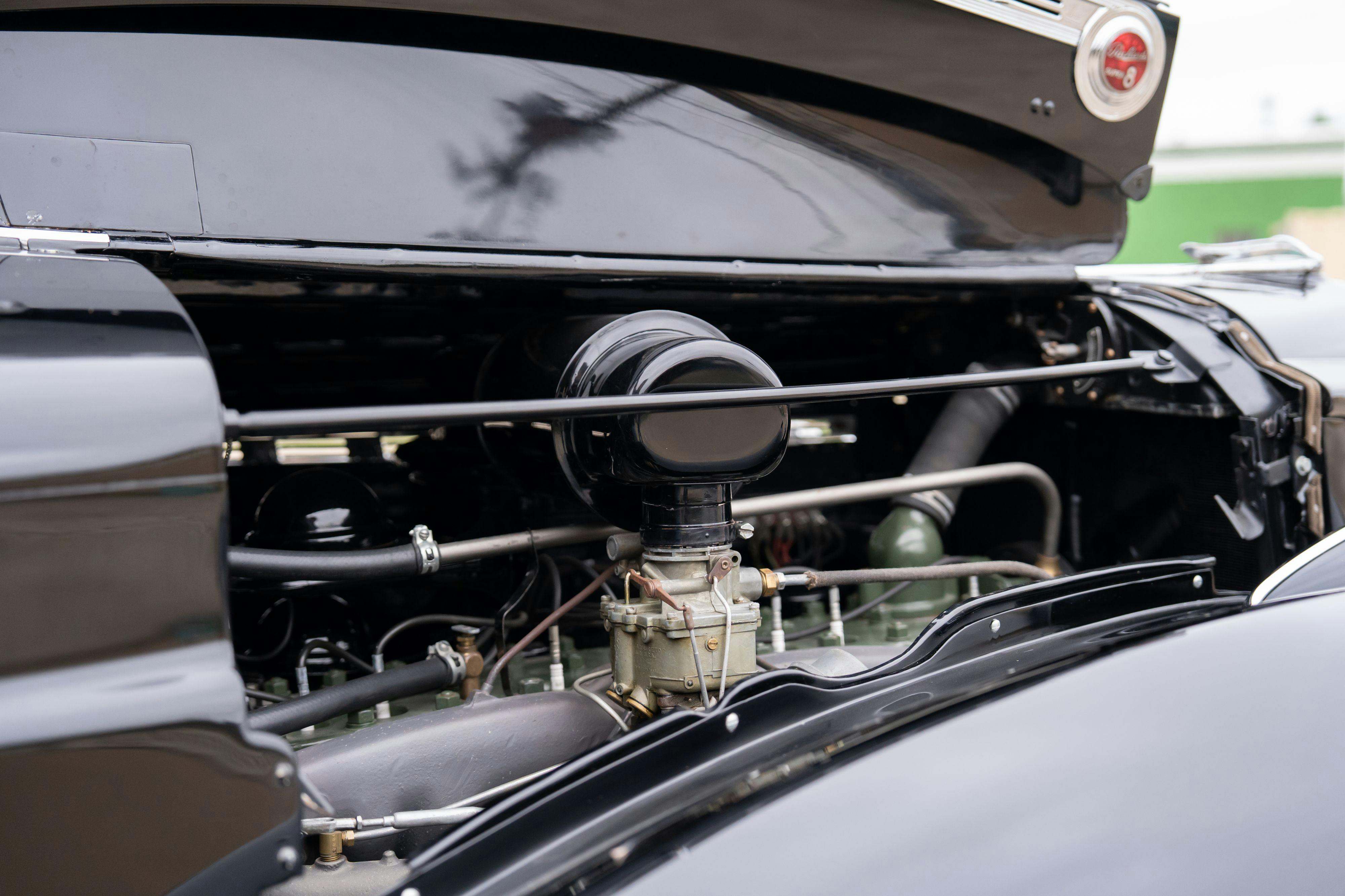 Engine of a 1940 Packard Super Eight One-Eighty Convertible Sedan by Darrin in Georgetown, TX.