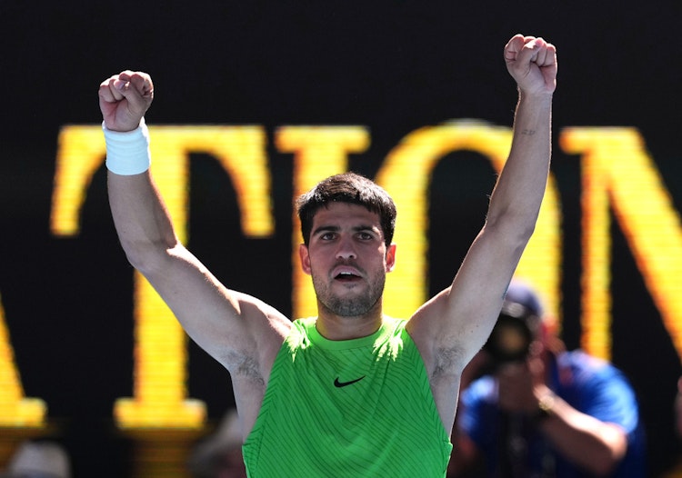 Australian Open 2026 tennis parlay on Day 8 featuring Carlos Alcaraz.