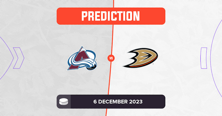 Avalanche vs Ducks Prediction and NHL Tips - 6 December 2023