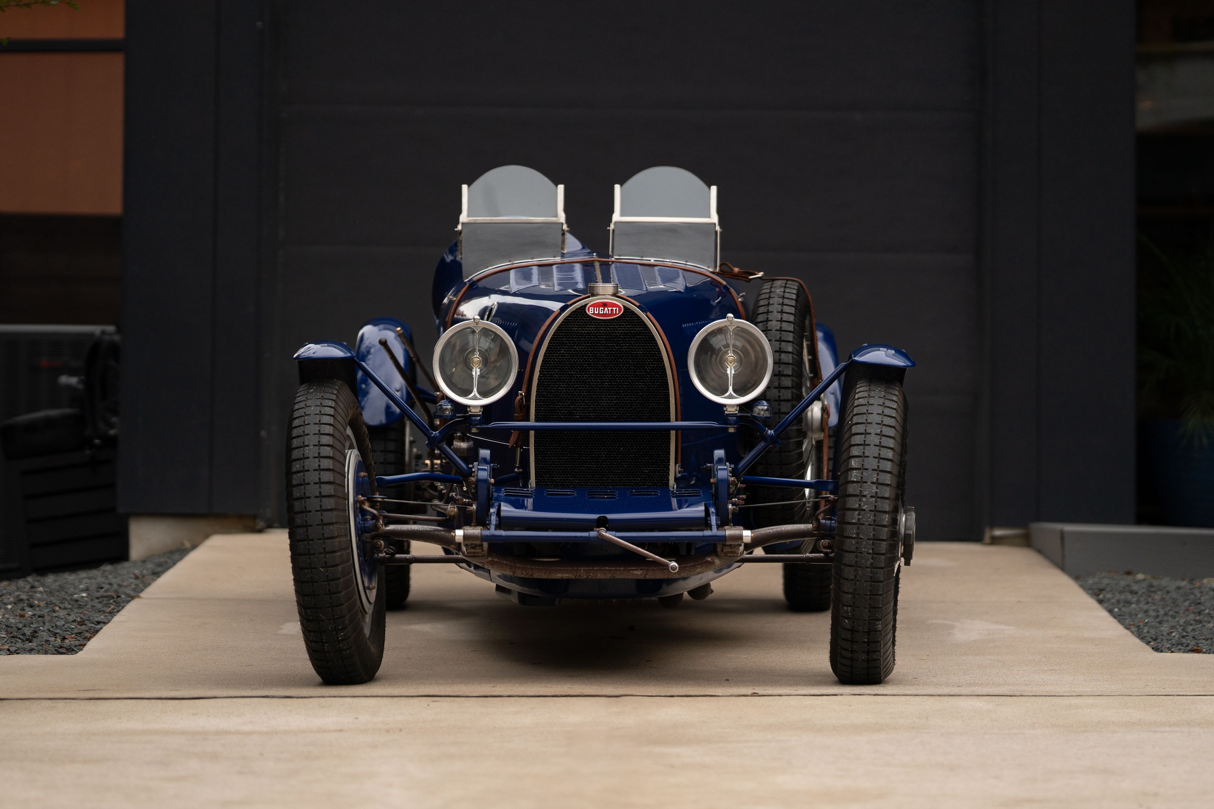 Pur Sang Bugatti Type 35 in Blue over Brown shot in Austin, TX.