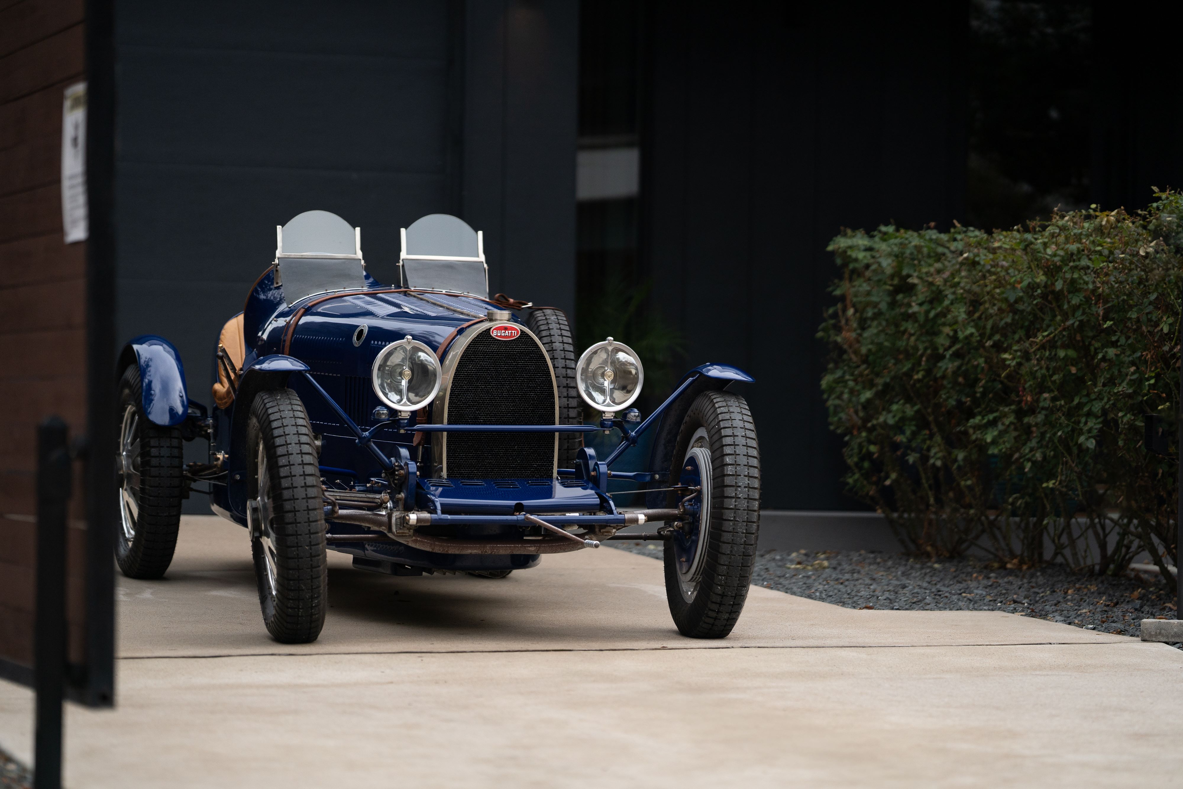 Pur Sang Bugatti Type 35 in Blue over Brown shot in Austin, TX.