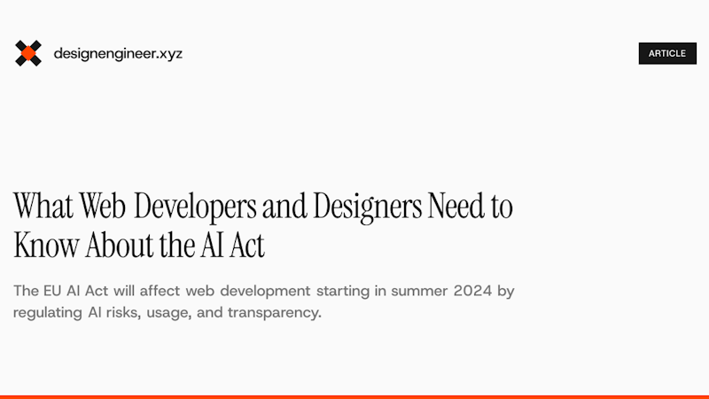 What Web Developers and Designers Need to Know About the AI Act