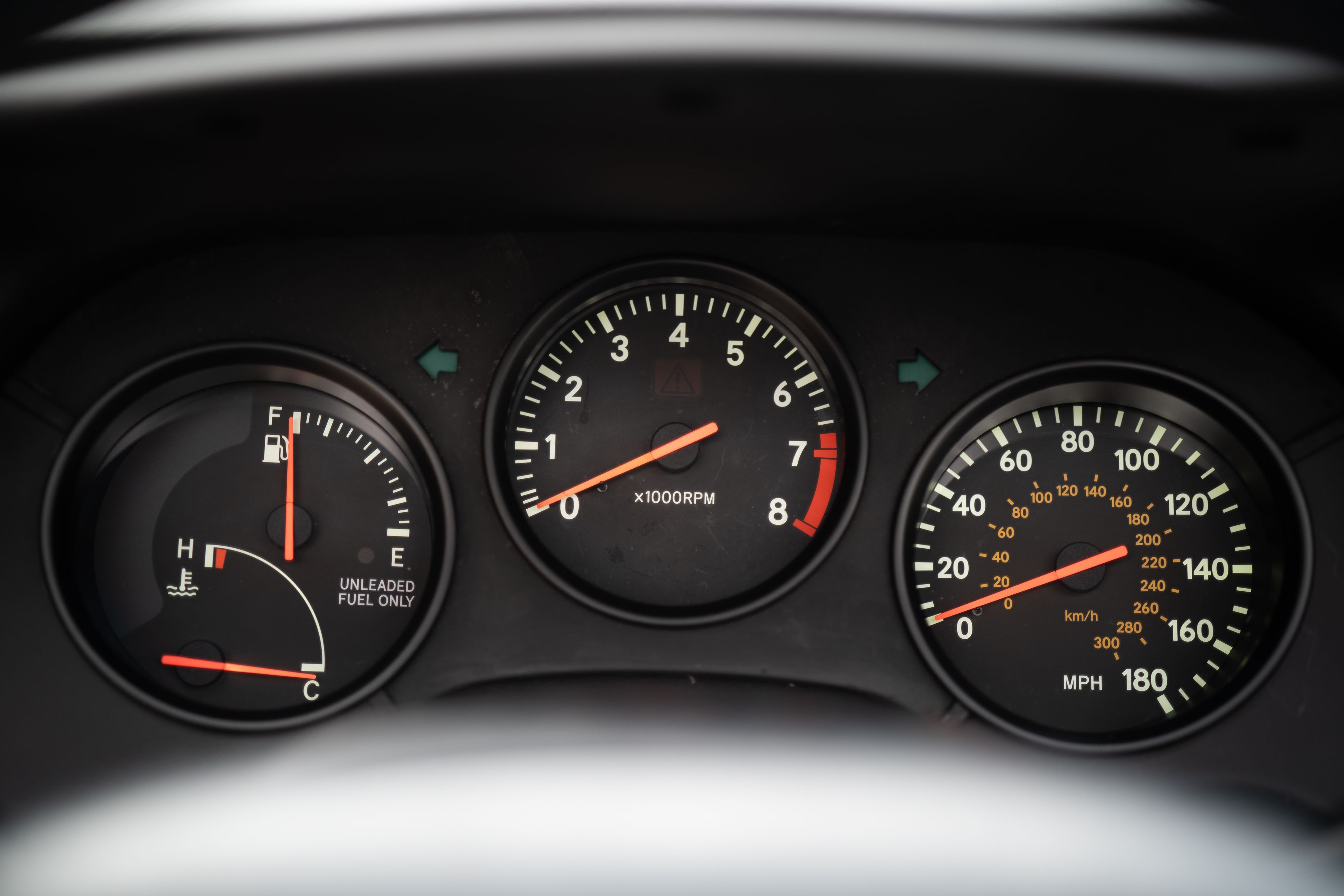 Gauge cluster in a MK4 Toyota Supra.