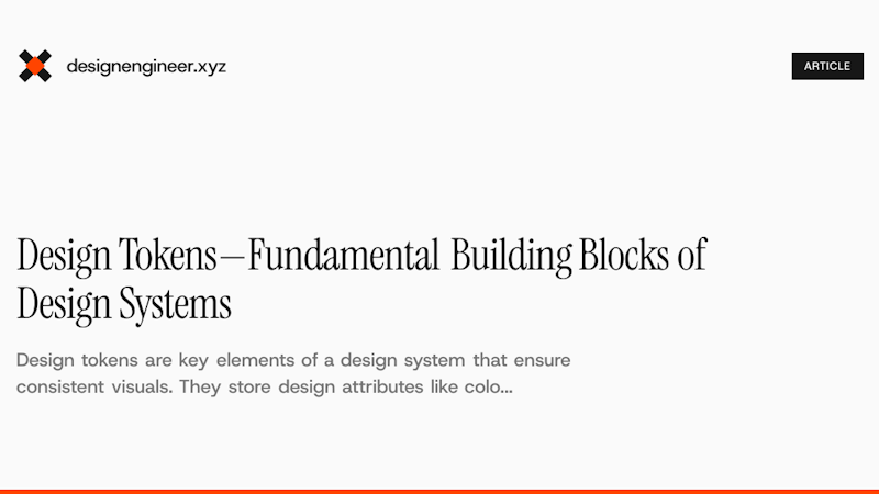 Design Tokens—Fundamental Building Blocks of Design Systems